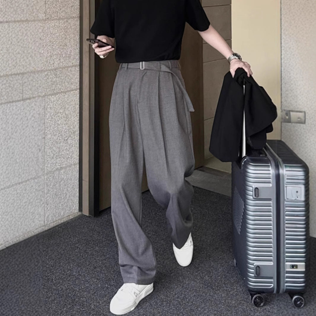 Men's ice silk trousers with a drooping feel
