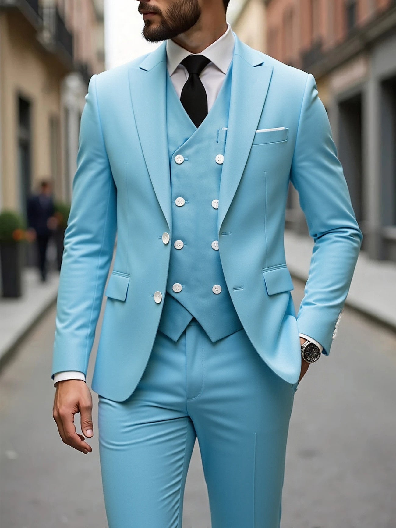 Men's Formal Suit Three-Piece Set