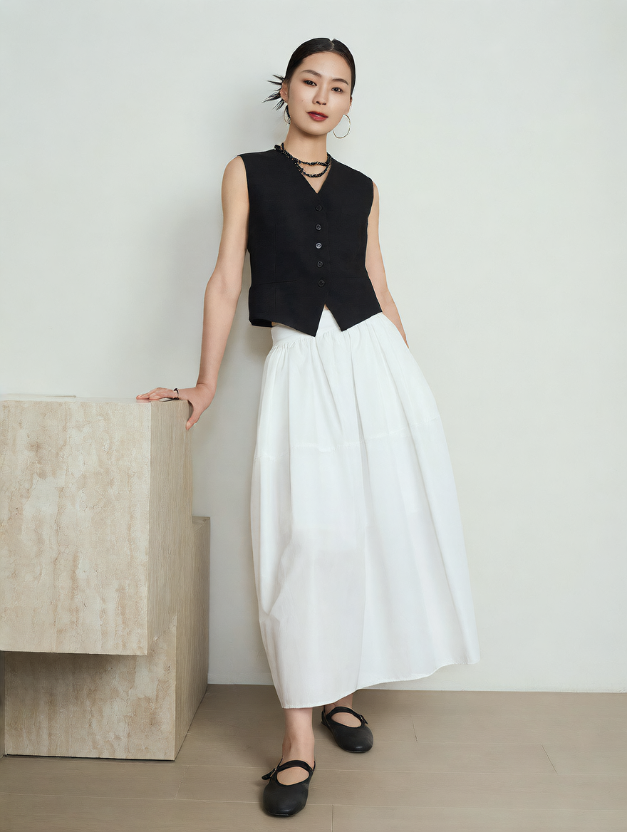 V-neck women's suit vest