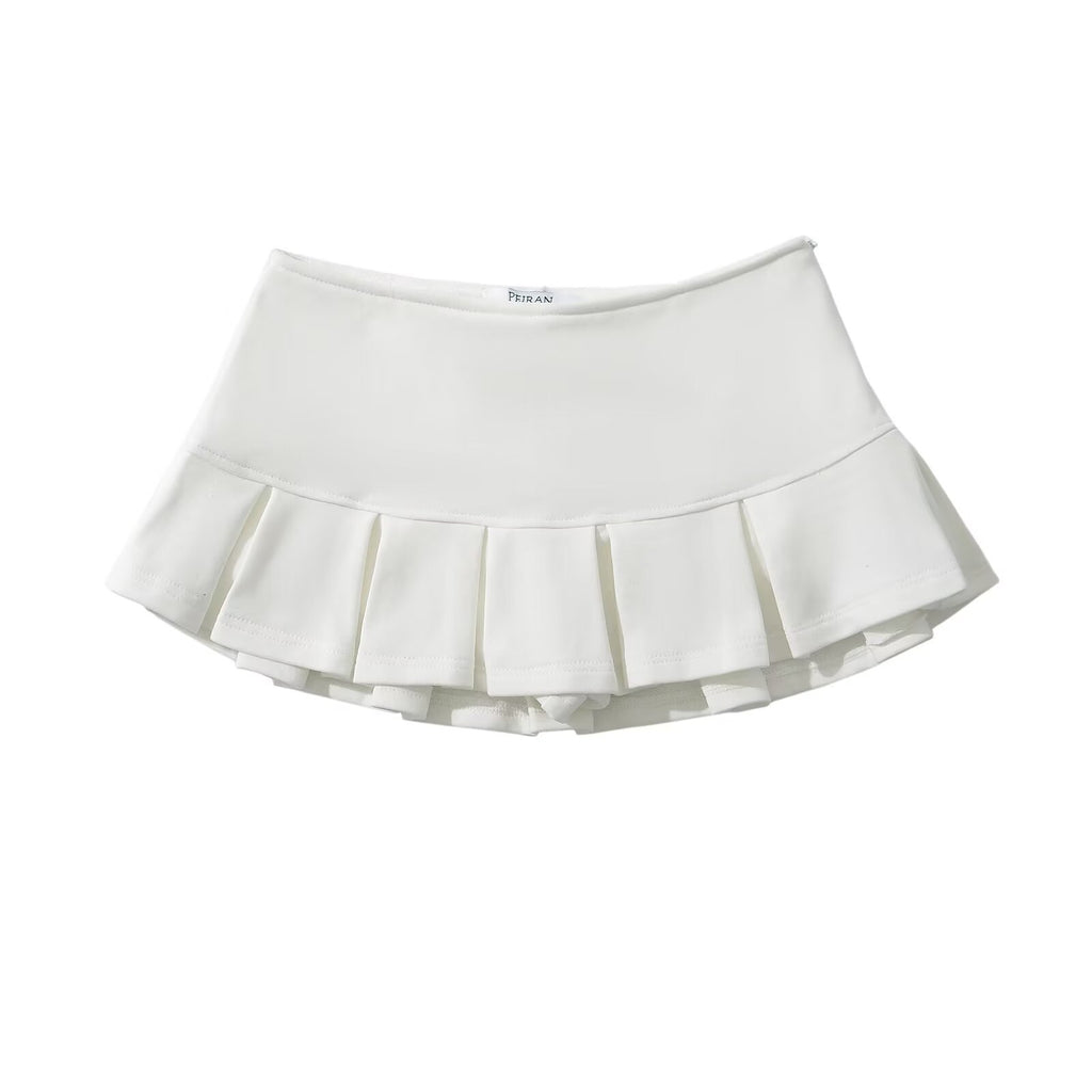 Low-waist ultra-short A-line skirt
