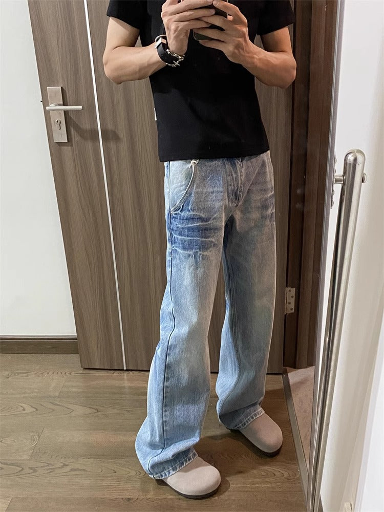 Straight-leg loose wide-leg jeans