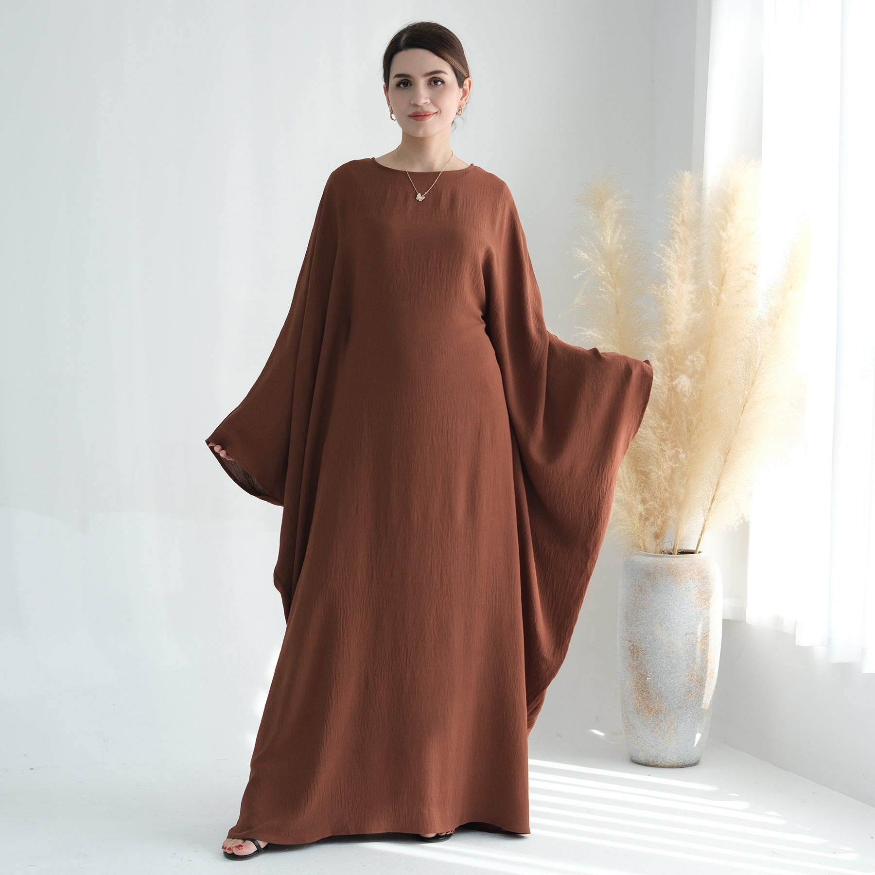 Women's Bat Sleeve Party Dress with Belt