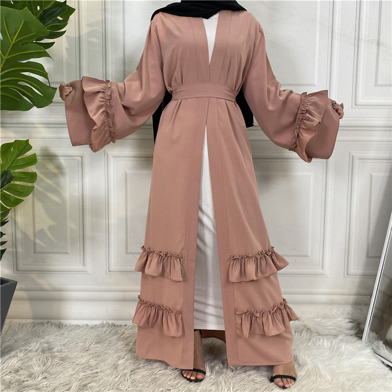 Puff sleeve buttoned cardigan robe
