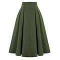 Retro high-waisted pleated long dress