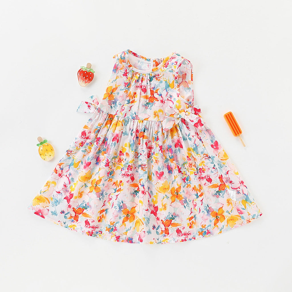 Girl's Sleeveless Floral Dress