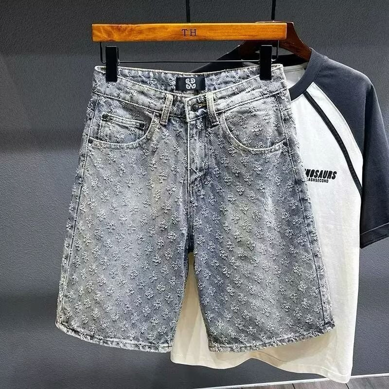 Men's Retro Distressed Denim Shorts