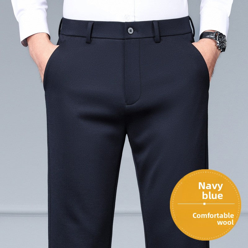 Men's Wool Blend Straight Trousers