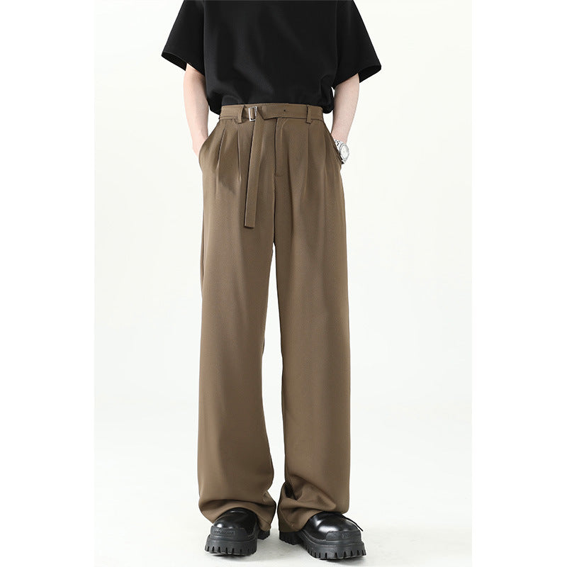 Men's ice silk trousers with a drooping feel