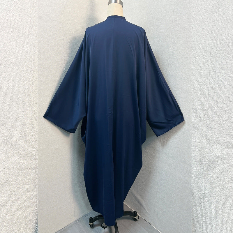 Elegant Bat-Sleeve Embroidered Cardigan Robe