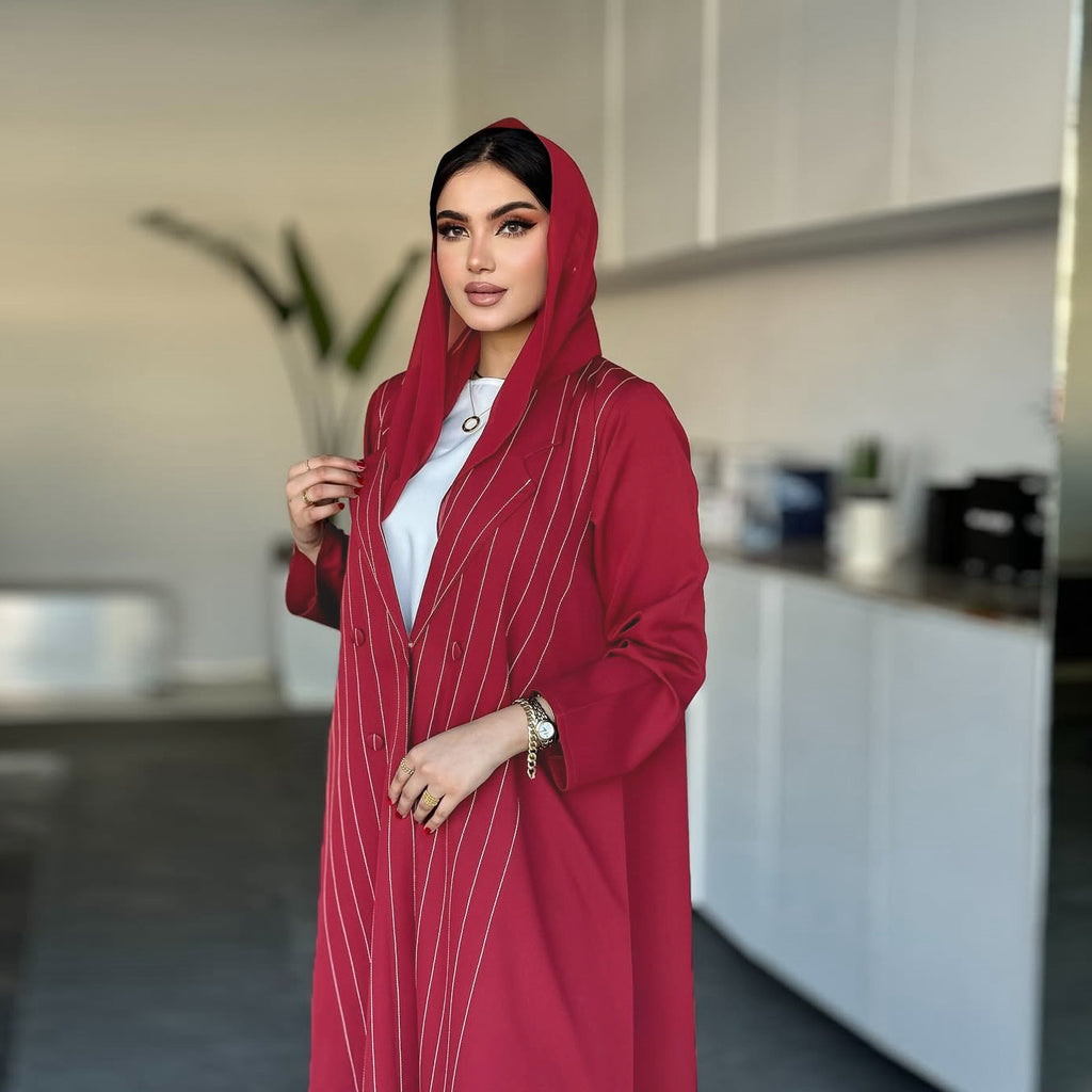 Contrasting color stripe robe