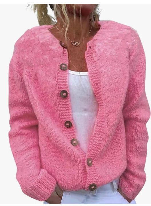 Ethnic Jacquard Knit Cardigan Women Long Sleeve Retro Style