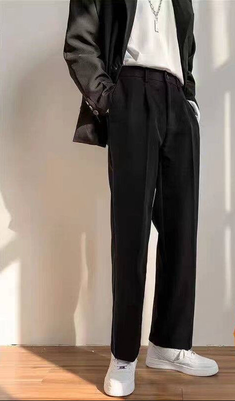 Men's Fleece-Lined Straight Leg Casual Trousers