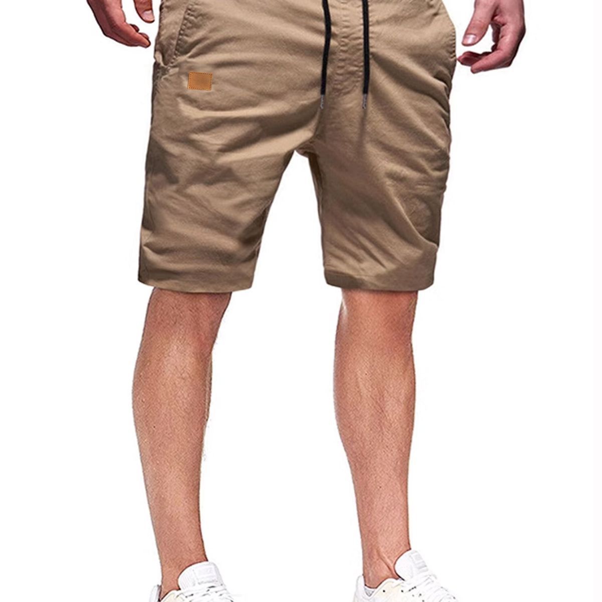 Men's leather label casual shorts