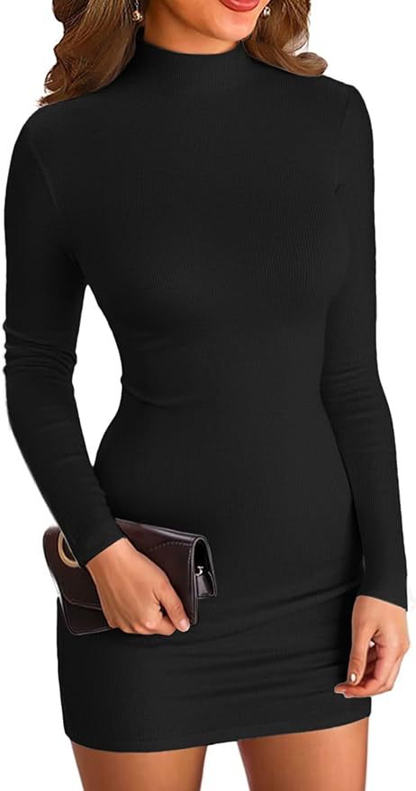 Knitted high-neck one-piece short skirt