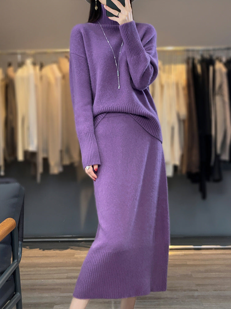 Womens Knitted Suit - Top and Skirt