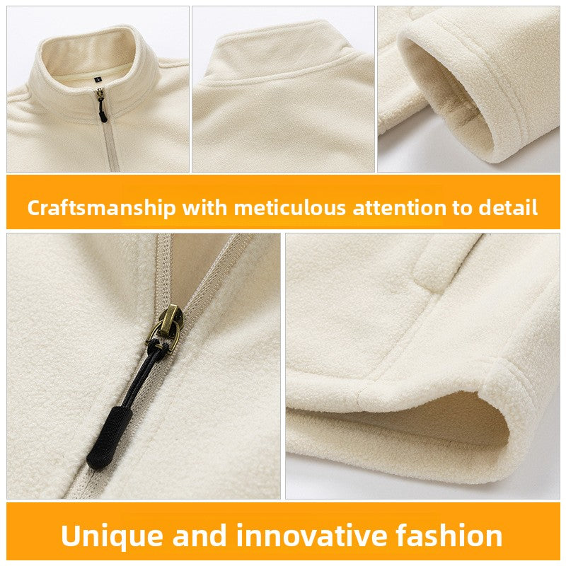 Men's Polar Fleece Stand Collar Jacket