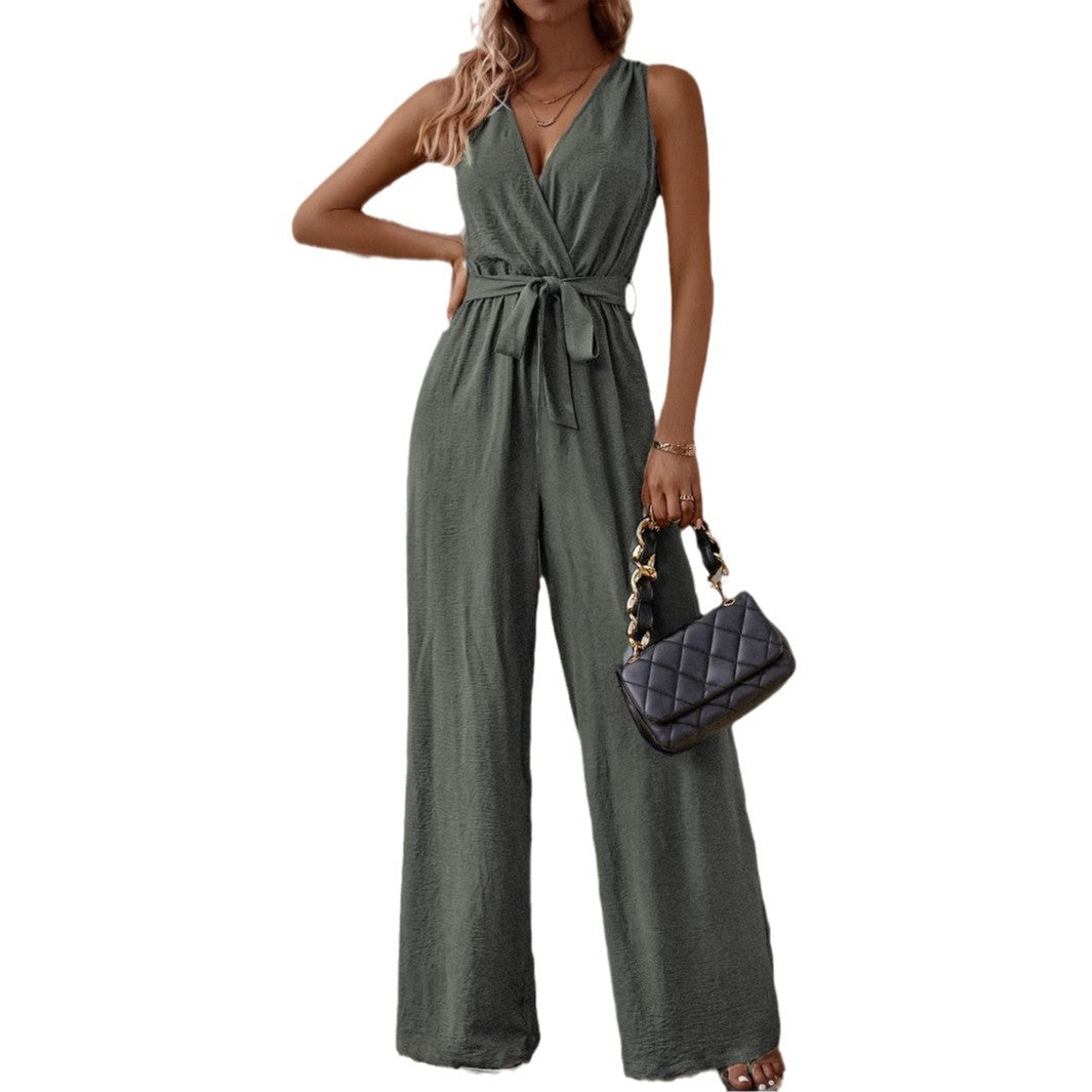 Strappy High Waist Sleeveless Jumpsuit