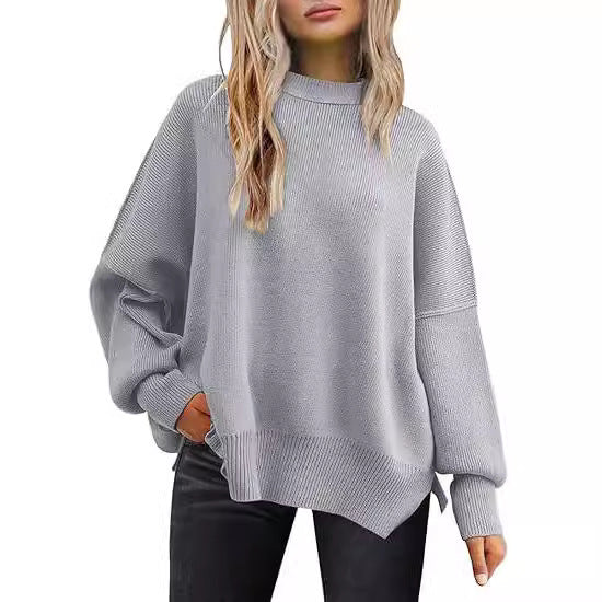 Coarse needle side-opening sweater