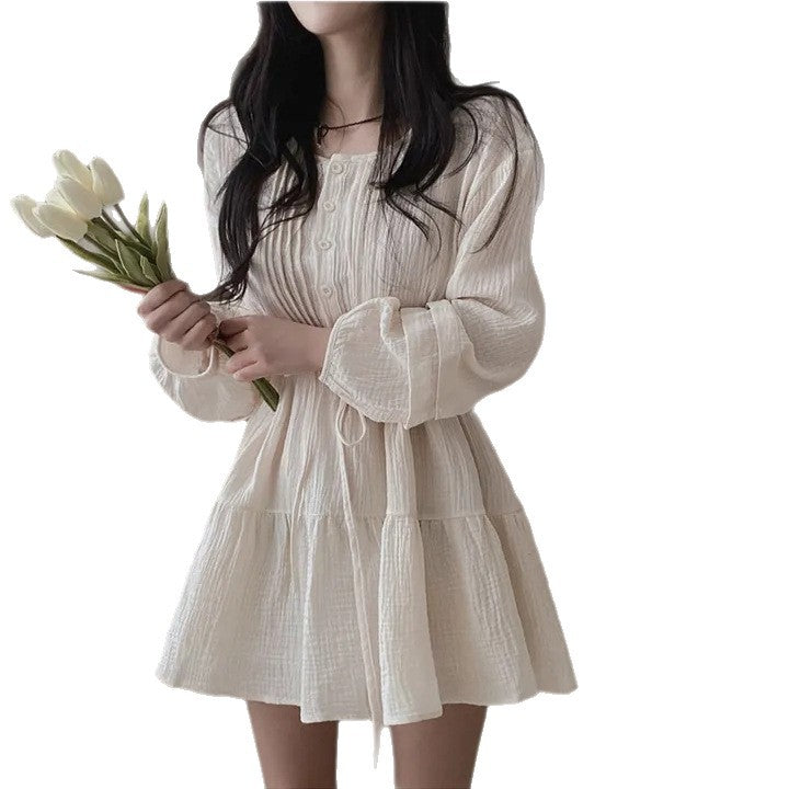 French-style patchwork dress