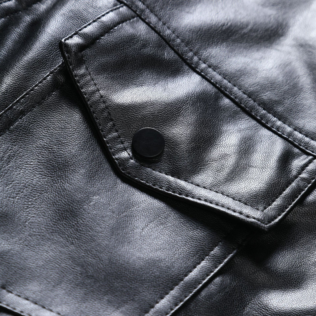 Men's single-button leather jacket