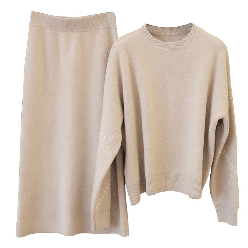 Knit top and skirt set