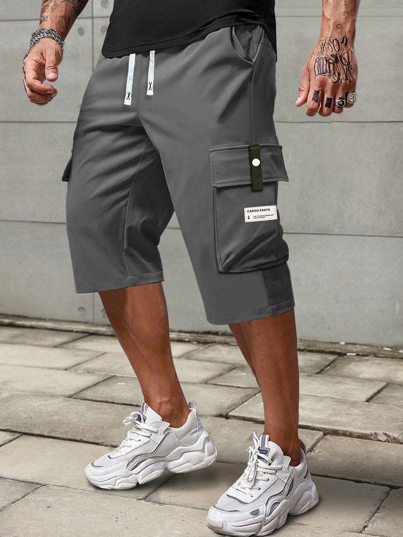 Men's Summer Cargo Shorts Straight Cropped Pants