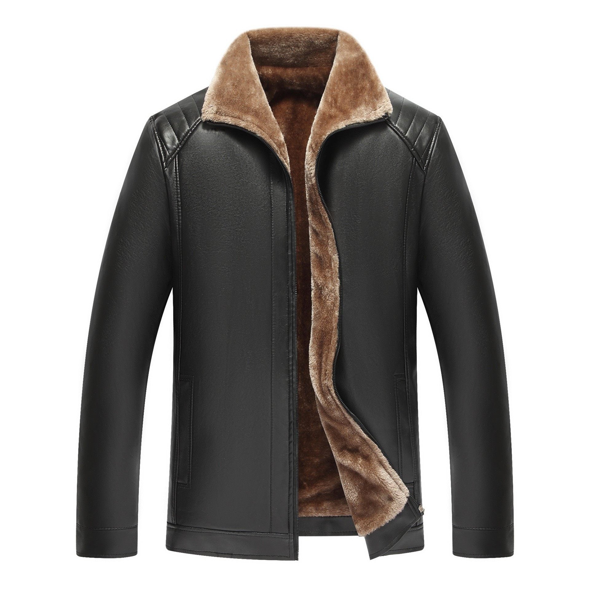 Men's Fur Lined Leather Jacket