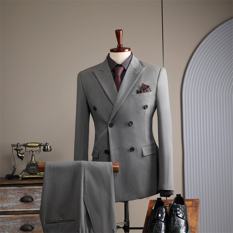 Italian Double Breasted Slim Fit Men's Suit