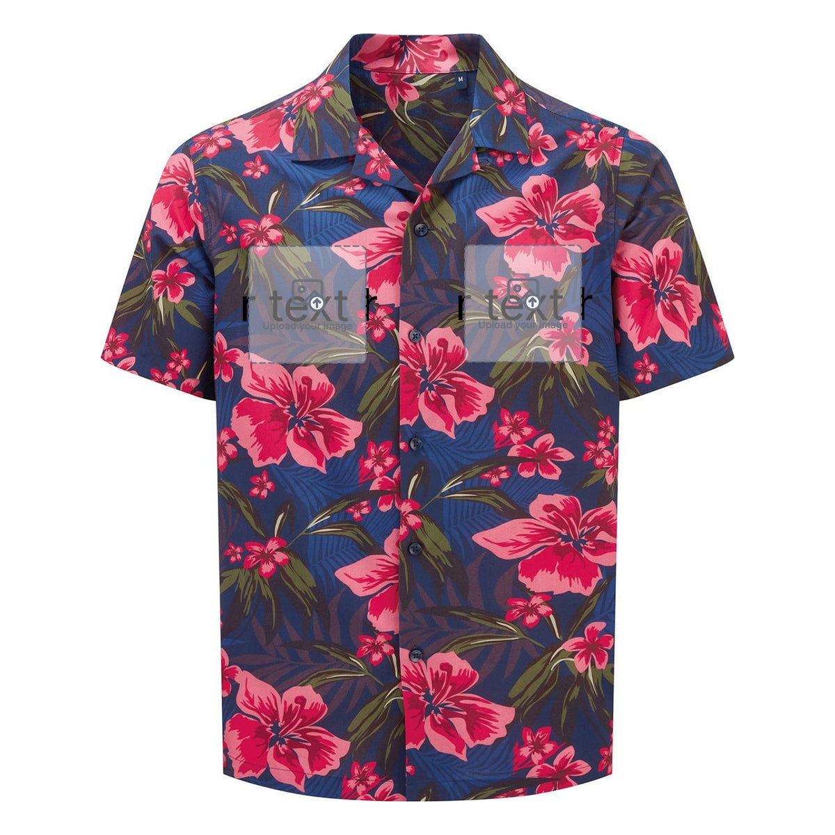 Men's Short Sleeve Shirt — Navy/Pink