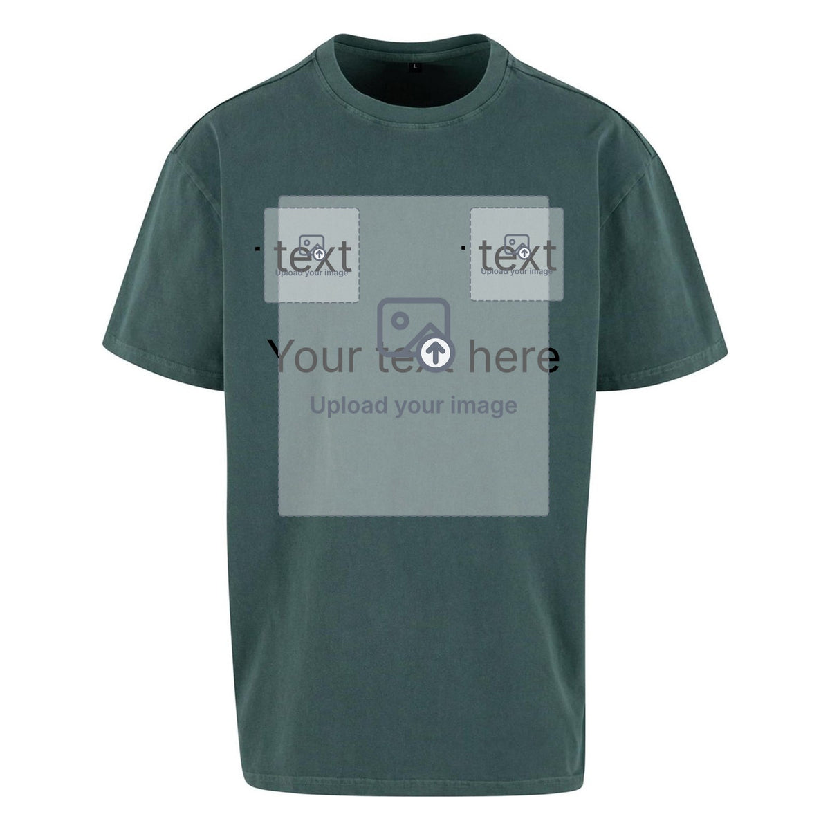Unisex Acid Wash Oversized T-Shirt — Bottle Green