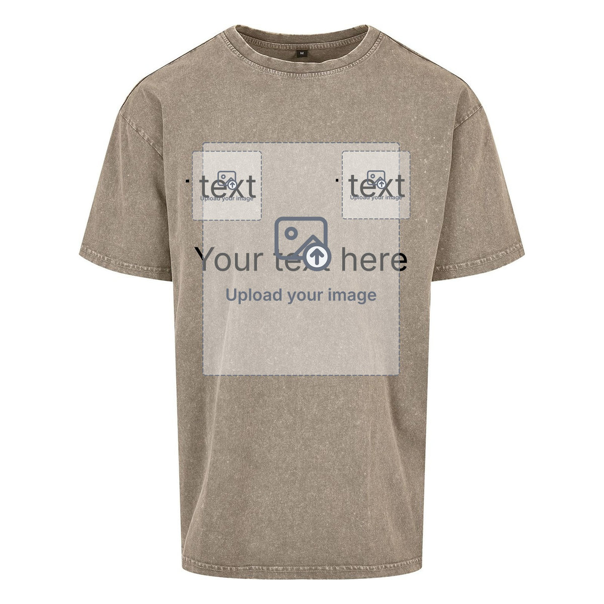 Unisex Acid Wash Oversized T-Shirt — Dark Khaki