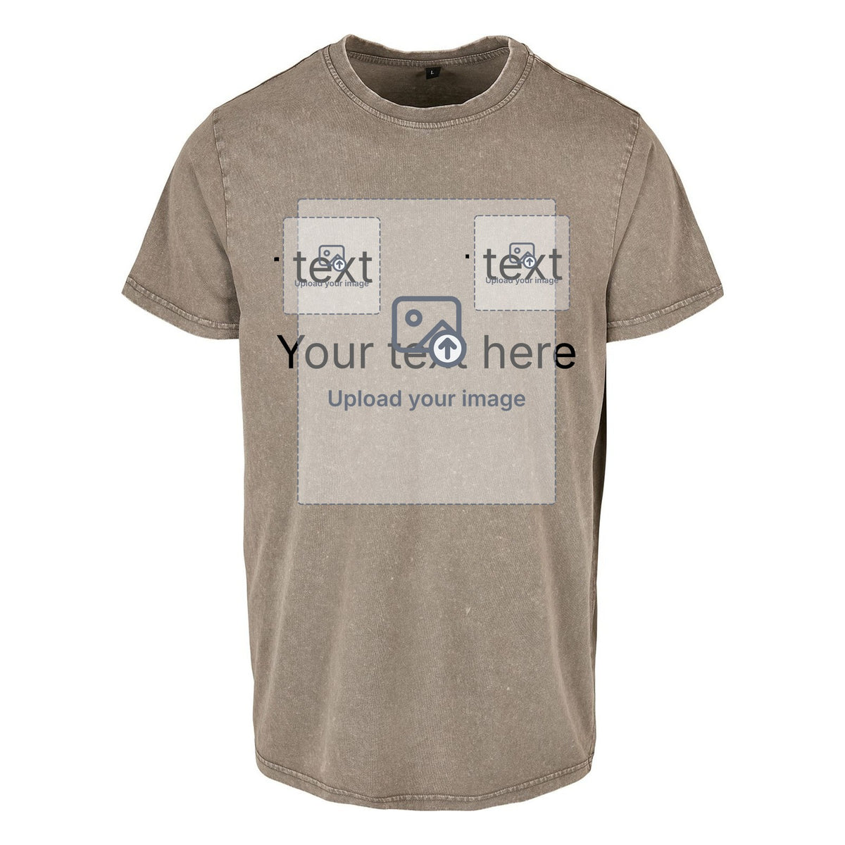 Unisex Acid Wash T-Shirt — Dark Khaki