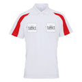 Unisex Contrast Performance Polo Shirt — Arctic White/Fire Red