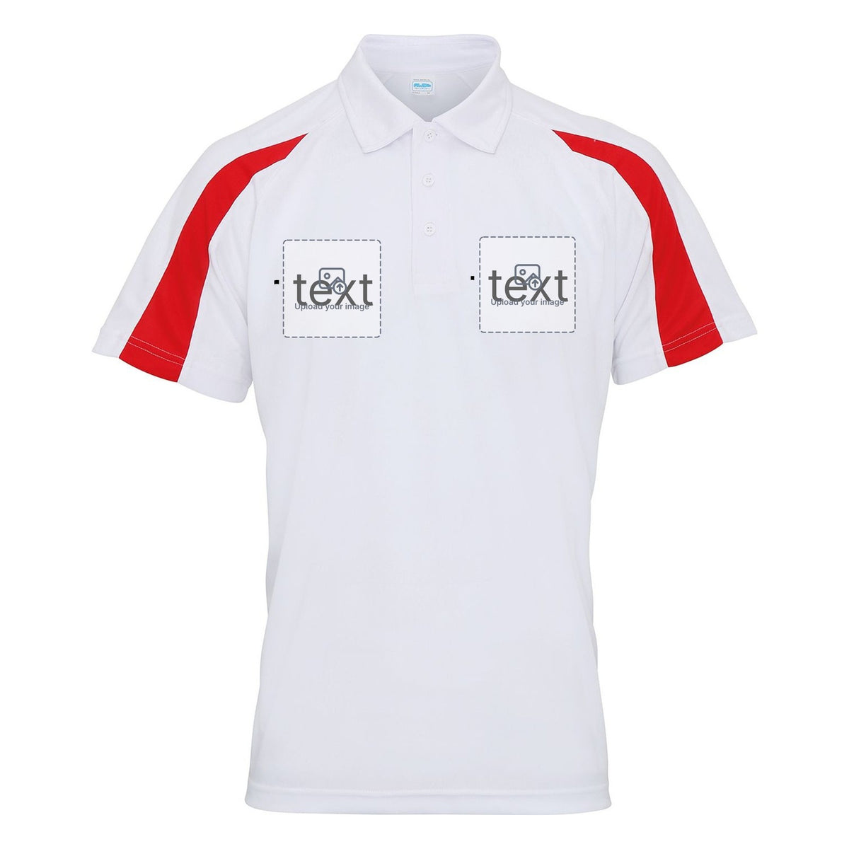 Unisex Contrast Performance Polo Shirt — Arctic White/Fire Red