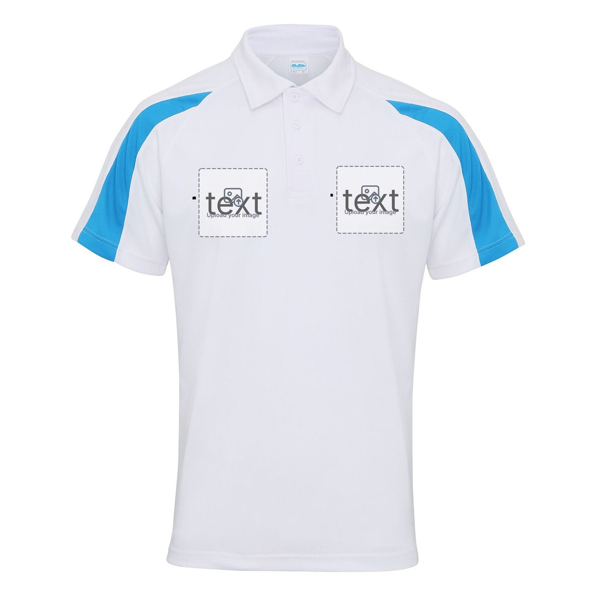 Unisex Contrast Performance Polo Shirt — Arctic White/Sapphire Blue
