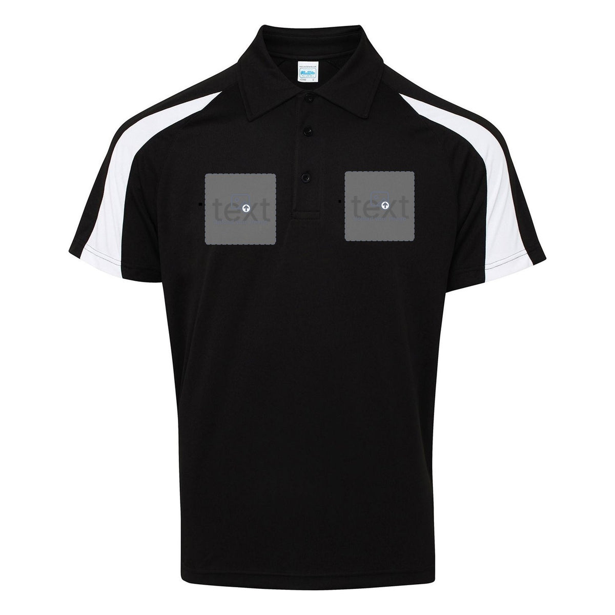 Unisex Contrast Performance Polo Shirt — Jet Black/Arctic White