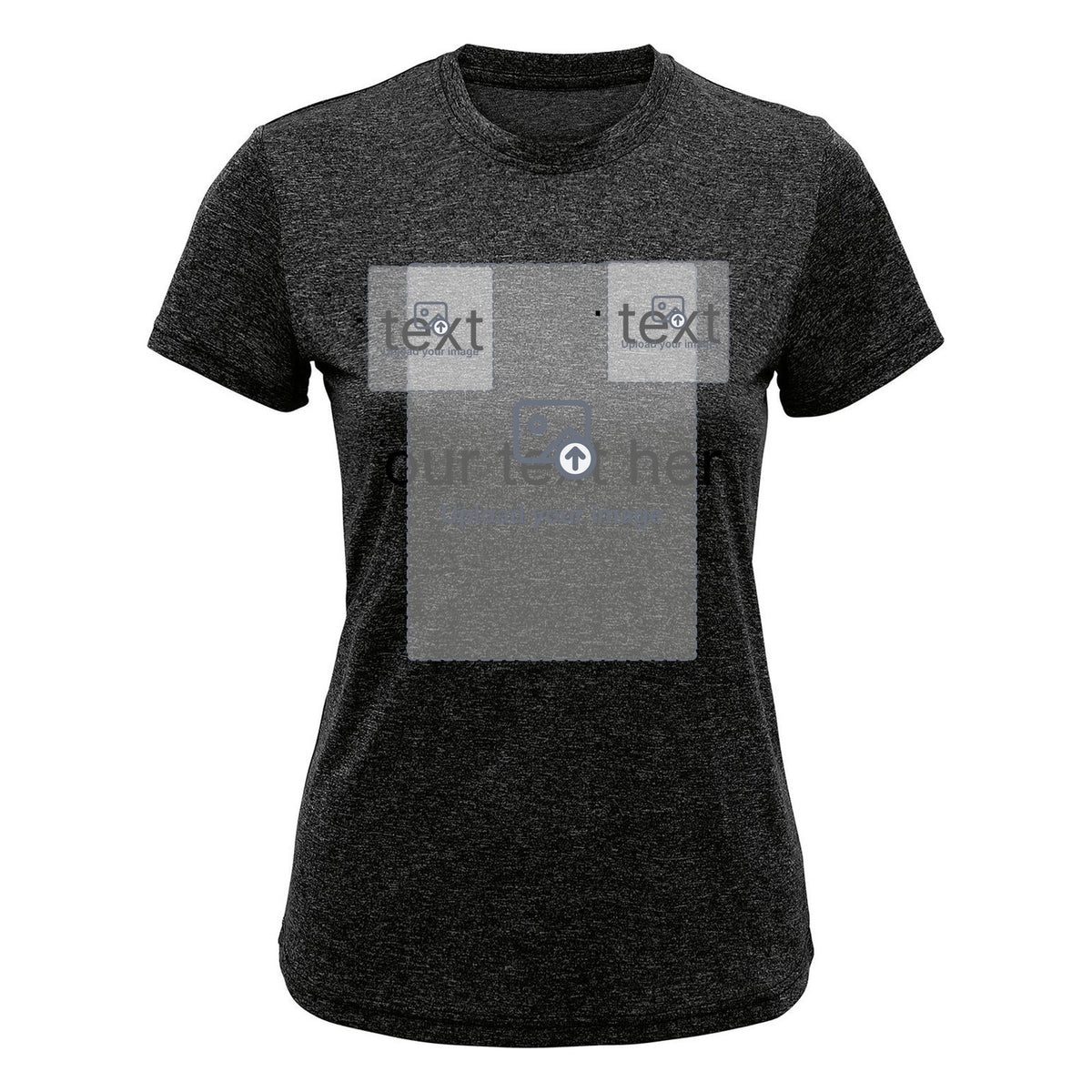 Women's Recycled Performance T-Shirt — Black Melange