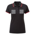 Women's Tipped Polo Shirt — Black/Red