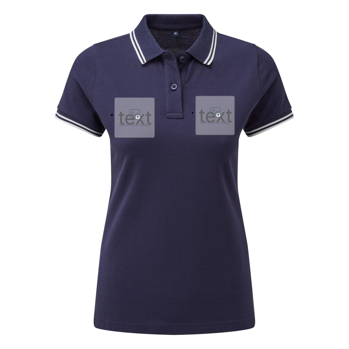 Women's Tipped Polo Shirt — Navy/White